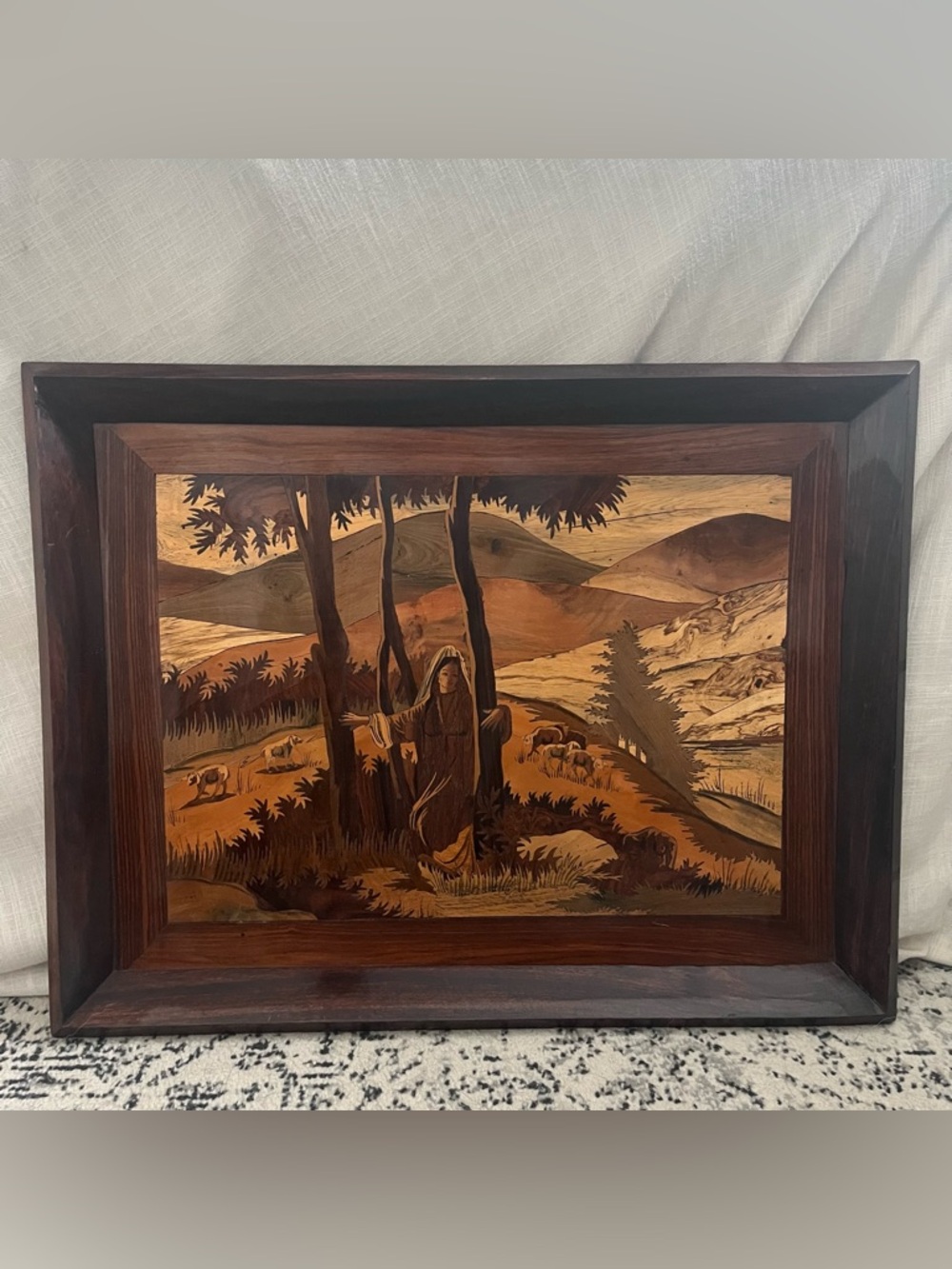 Vintage Wooden Inlay Panel